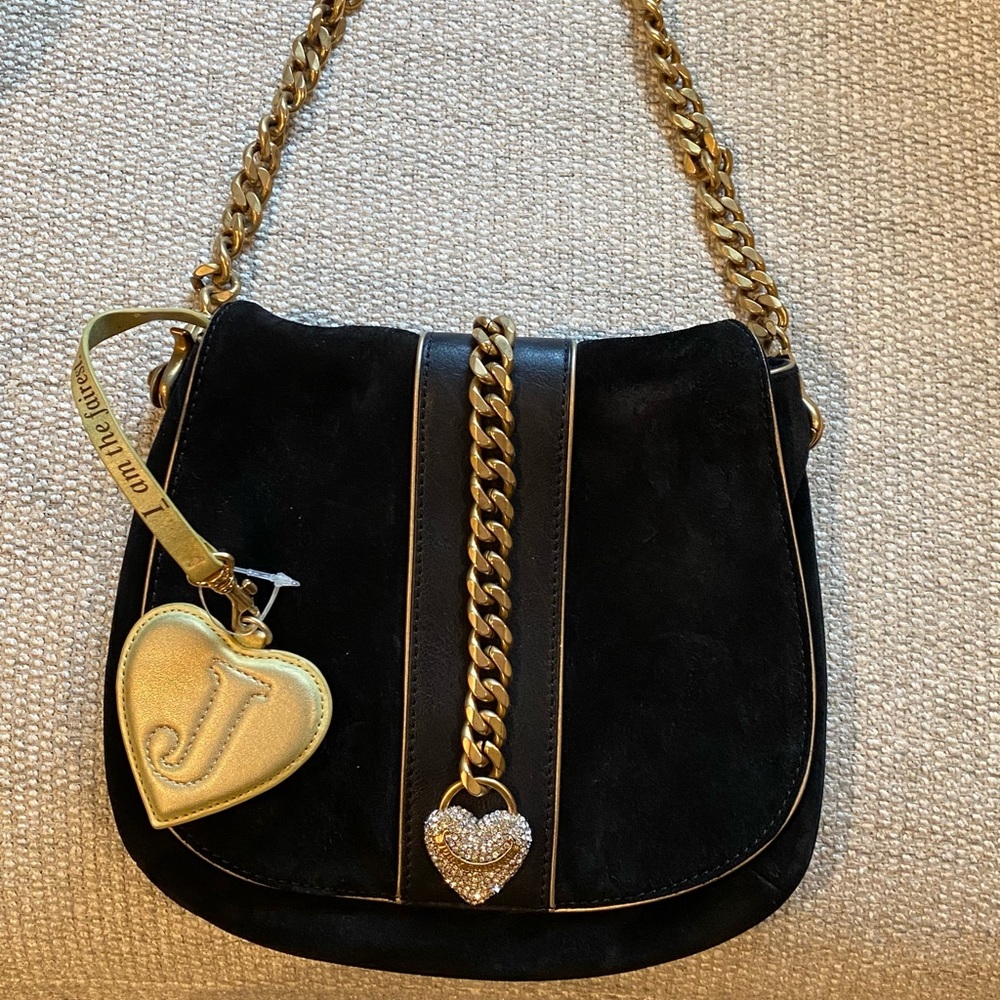 Original Juicy Couture black suede shoulder bag